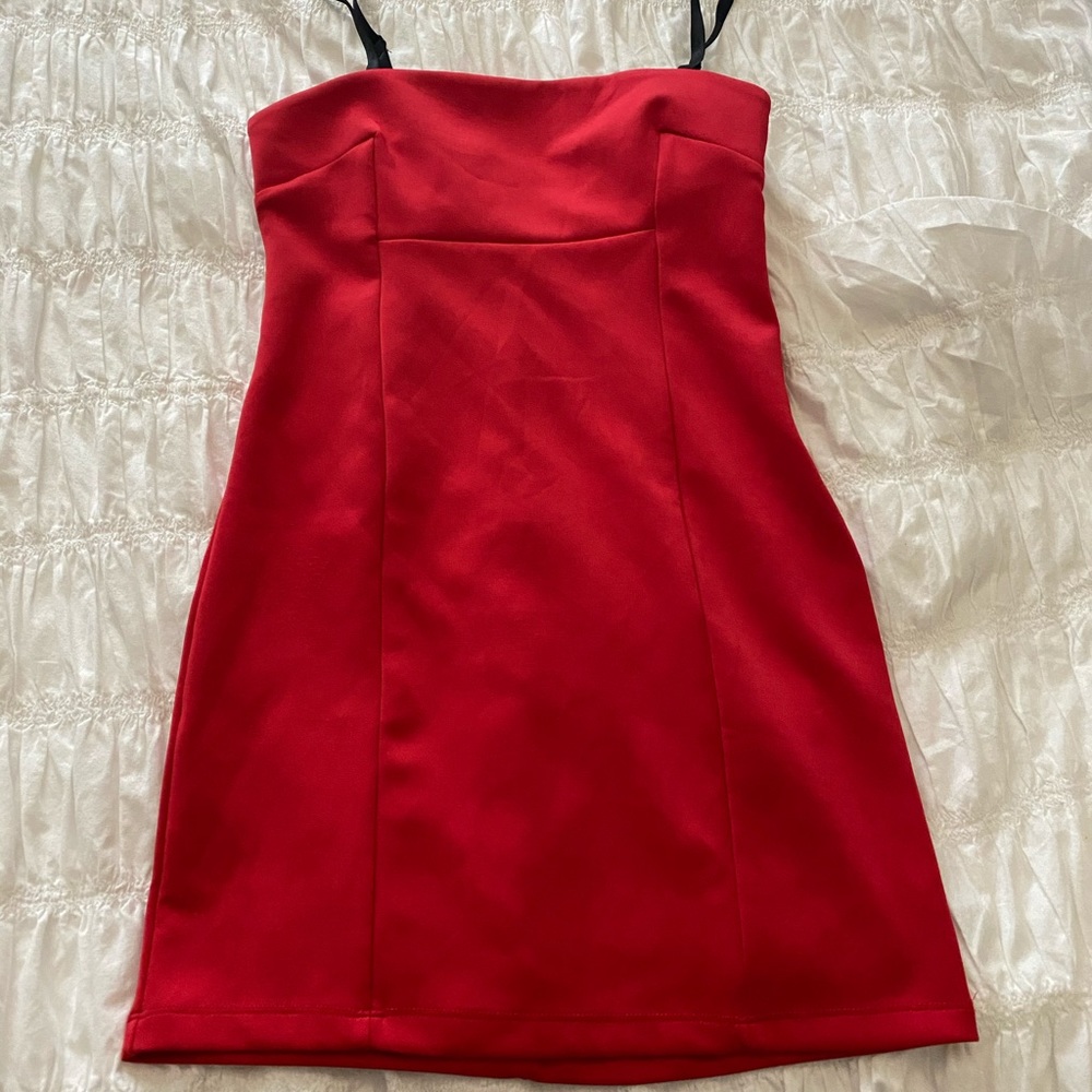 Red mini dress